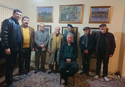 دیدار اعضای انجمن آثار و مفاخر لاهیجان با هنرمند نقاش استاد حسین شاه محمدی